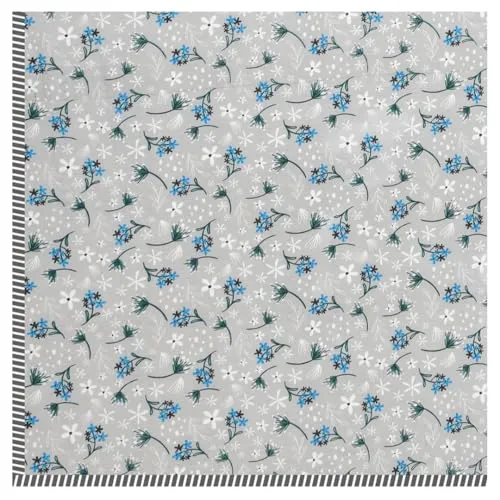 Jewear Beautiful Green & Sky Blue Flower Mixture Printed Cotton Design Blanket/Dohar A Classic Choice for Modern Homes 60/90 Queen Size Quantity 1 Pack of 1pcs.