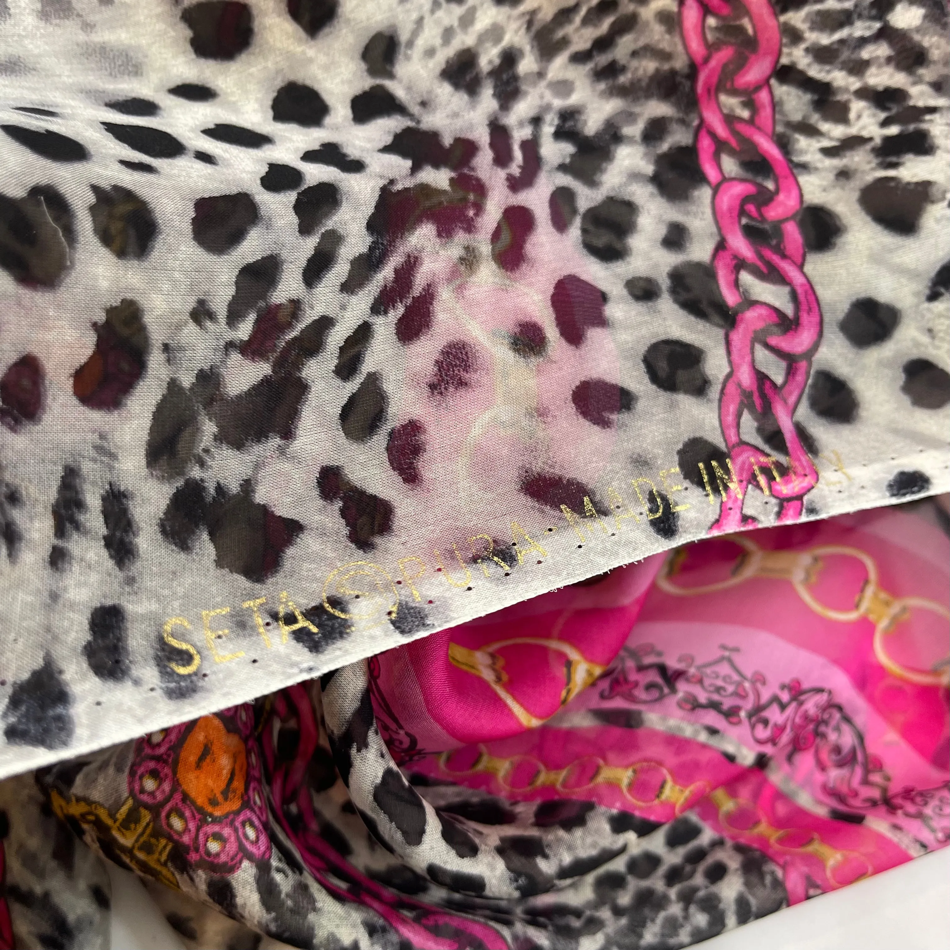 Jewelled leopard silk chiffon  Panel