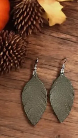 Jewelry - Fall Fringe Feathers, Olive Green