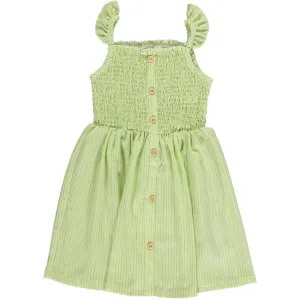 Jill Lime Stripe Smocked Dress