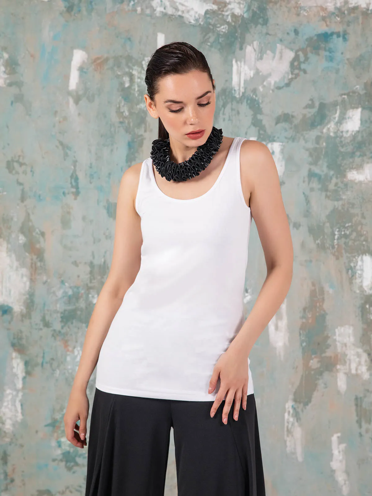 Jill Tank, White Tencel