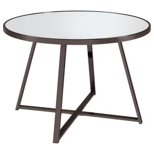 Jillian - Round Mirror Top Dining Table - Black Nickel