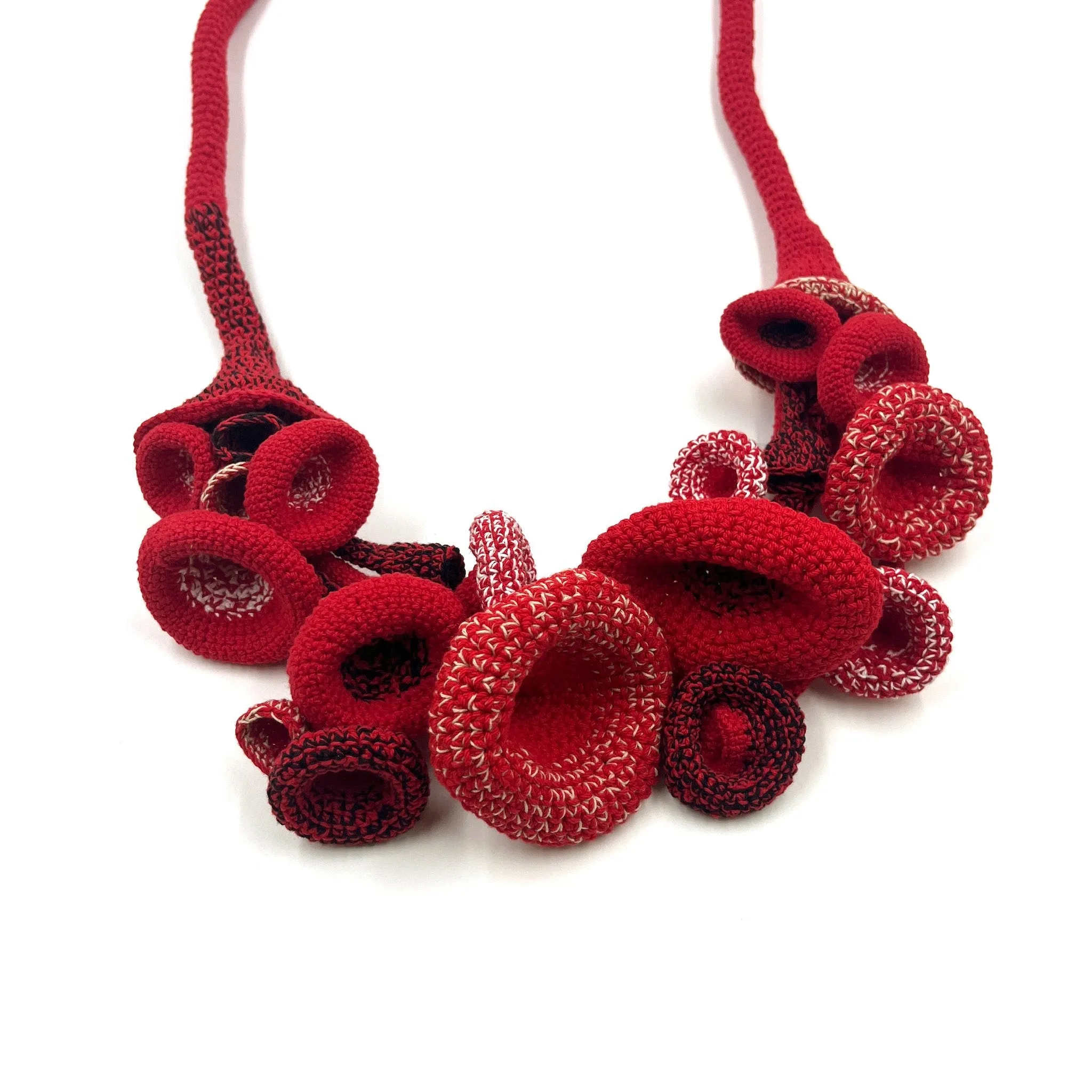 Jin Yuri - Dark Red Cotton Coral Necklace