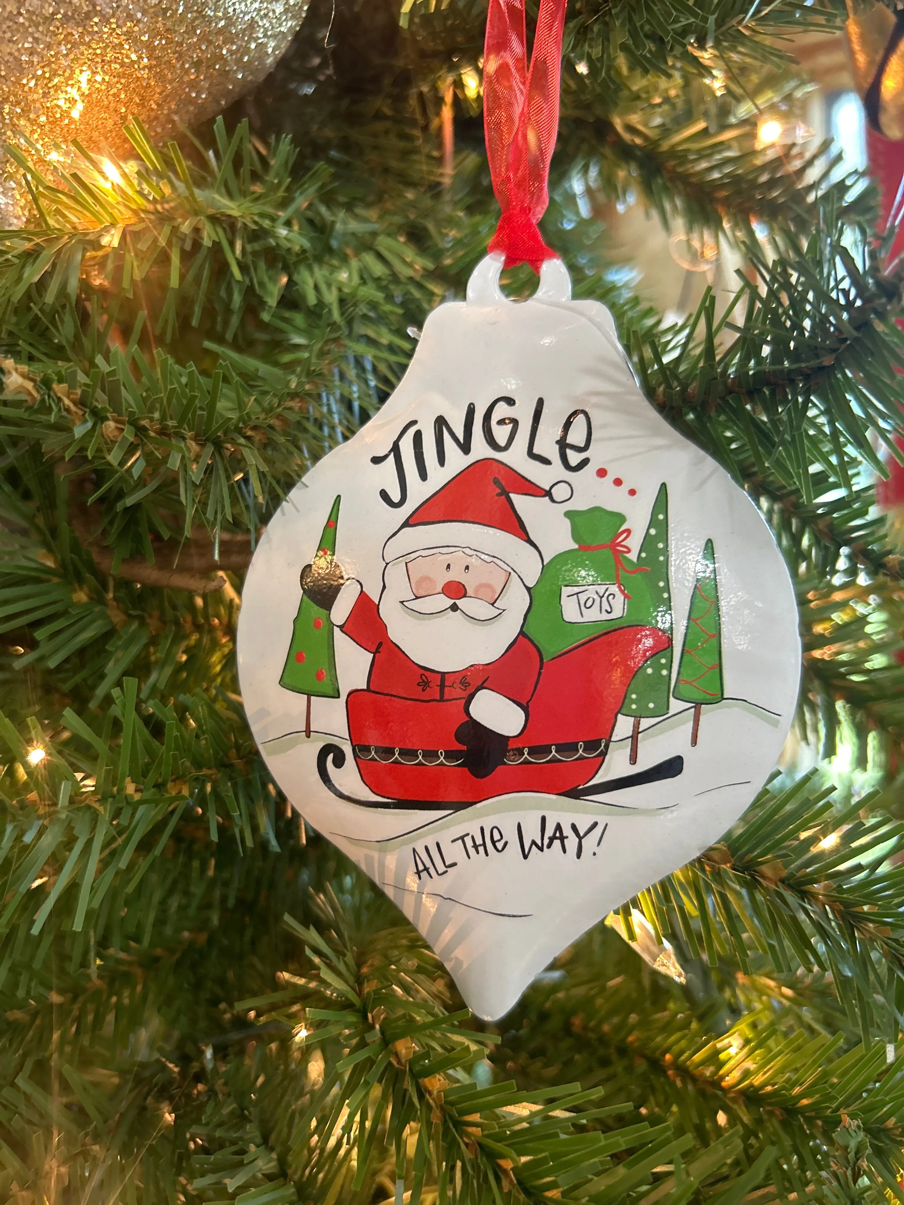 JINGLE TEARDROP ORNAMENT