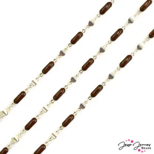 JJB Enamel Link Chain in Hot Fudge