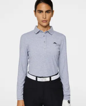 J.Lindeberg Flor Long Sleeve Thermo Polo Grey Melange