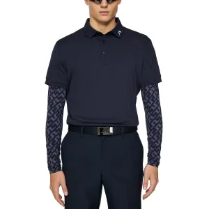 J.Lindeberg KV Regular Fit Print Golf Shirt - Bias Bridge Navy