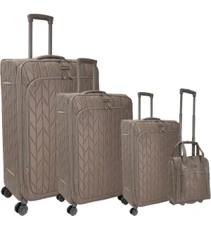 Joan & David 4 Piece Chevron Quilted Parachute Nylon Luggage Set