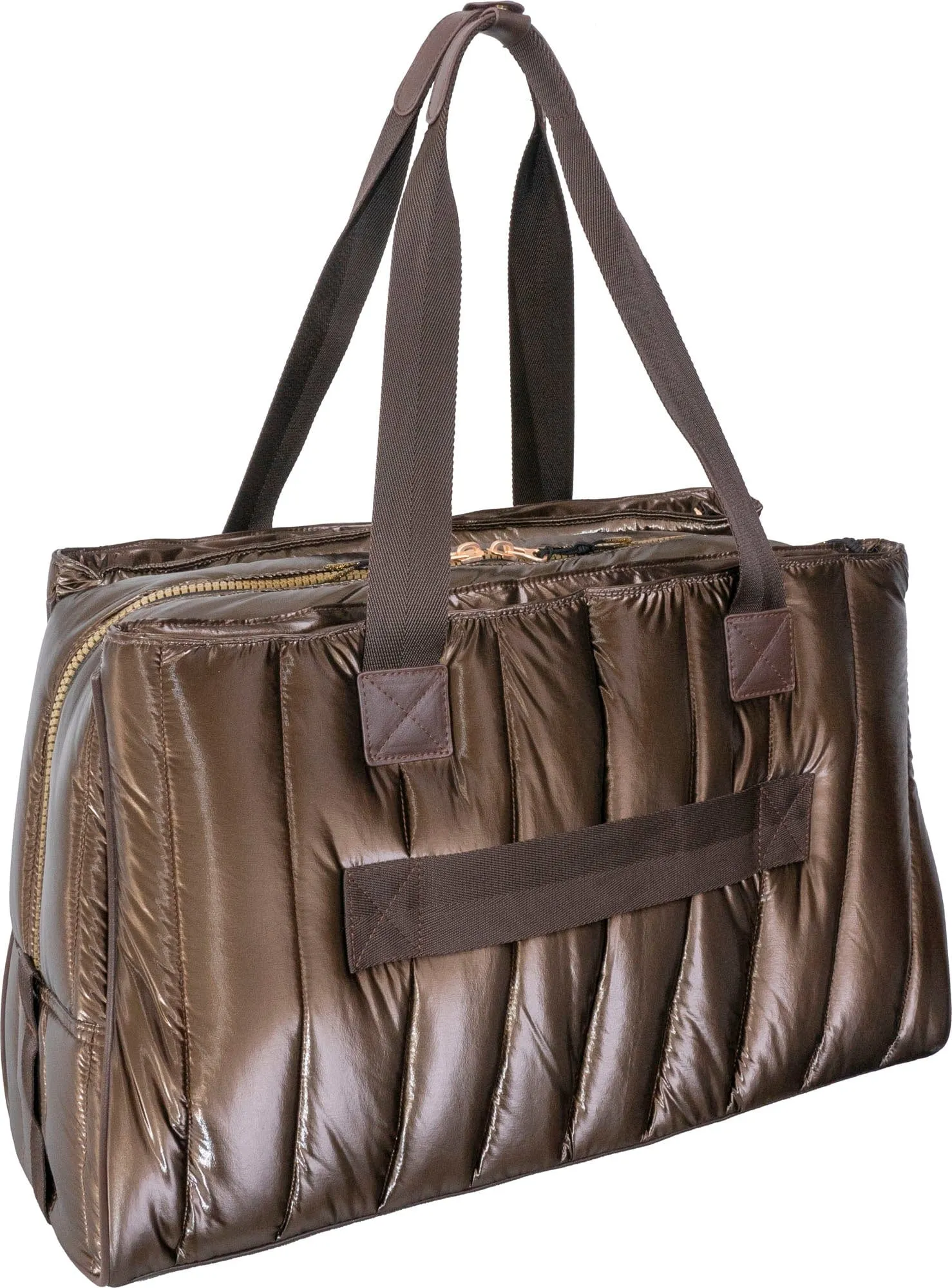 Joan & David Metallic Tubular Nylon Tote