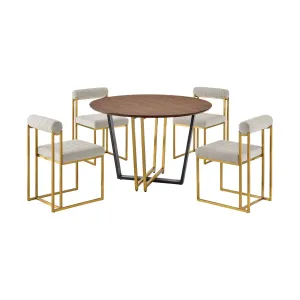 Joana Anastasia - Round Walnut Dining Table Set