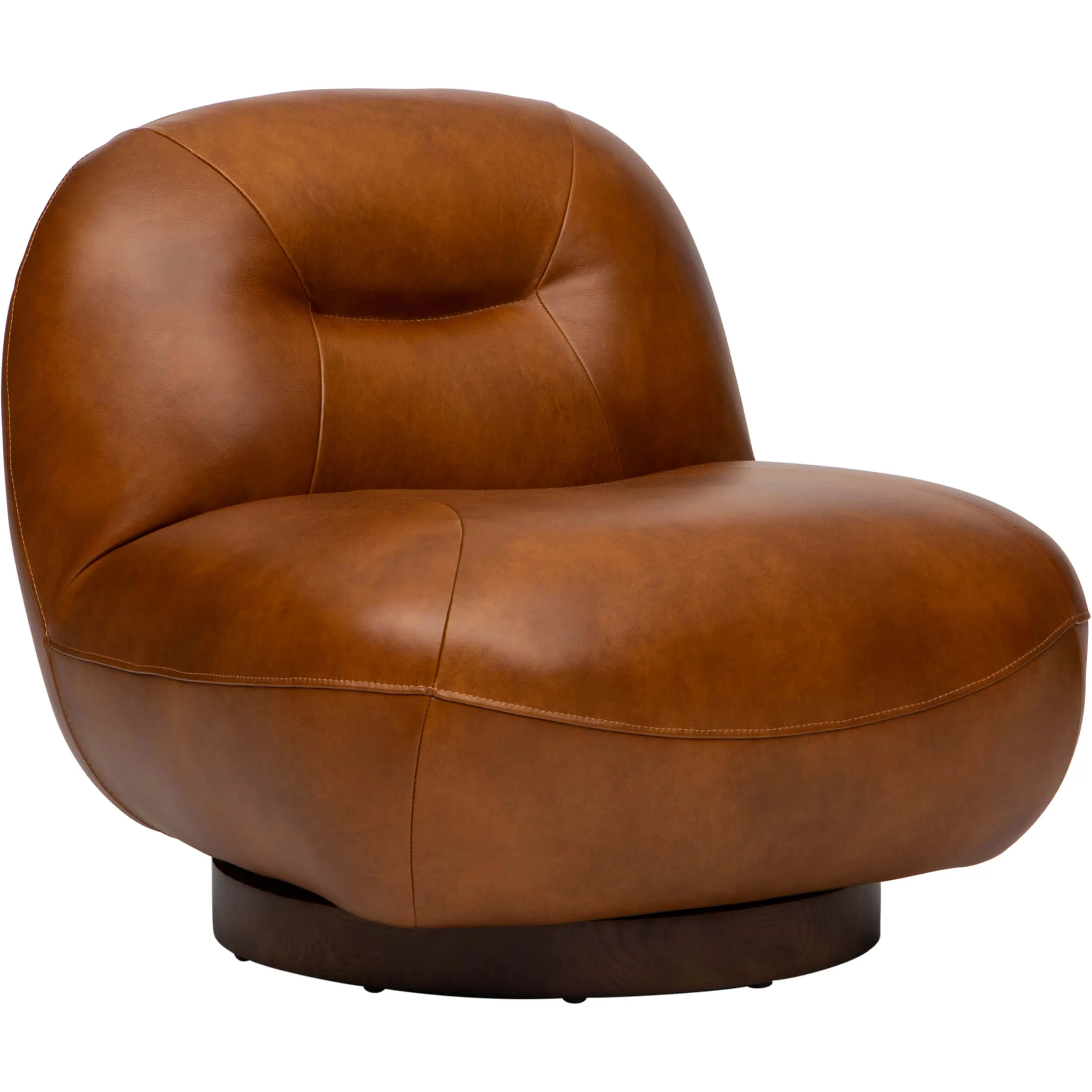 Jodi Leather Swivel Chair, Derrick Camel