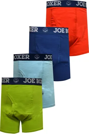 Joe Boxer Kids Solid Colors Cotton 4 Pack Boxer Briefs