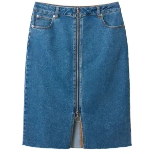 Joe Browns 18 Blue Front Zip Denim Skirt