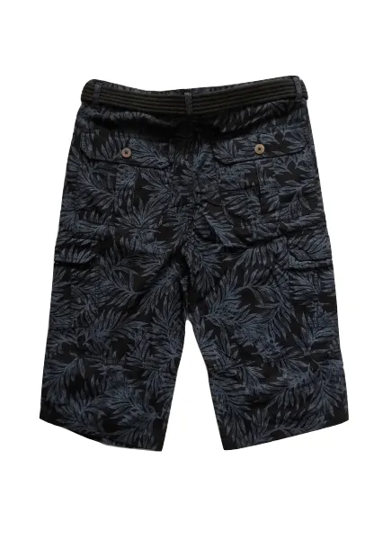 Joe Browns Mens Navy Blue Floral Design Belted Shorts