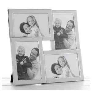 Joe Davies 28cm Plain White Silver 4 Picture Photo Frame