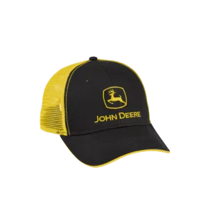 John Deere Men's Black Yellow Mesh Cap