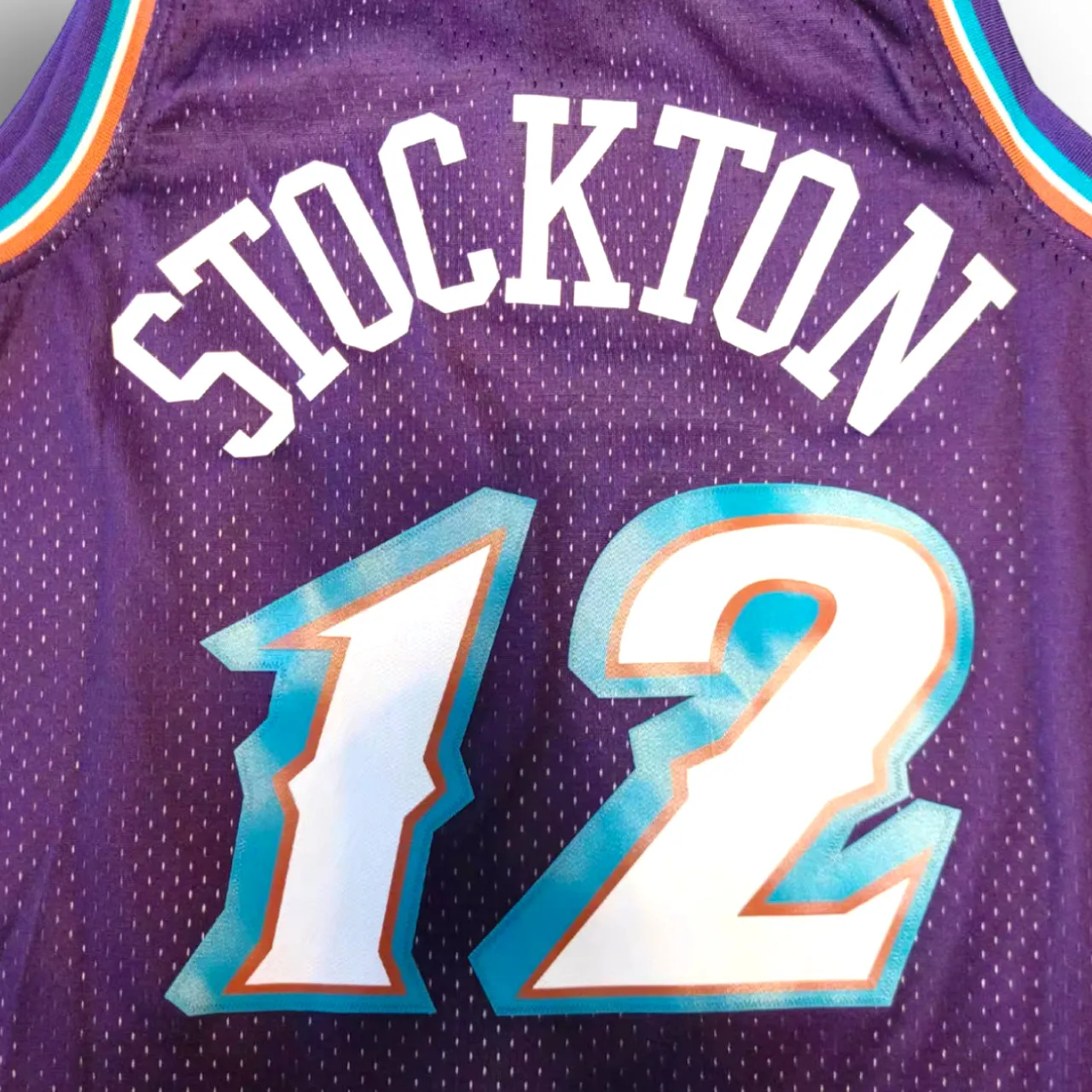 John Stockton 1996-1997 Utah Jazz Away Mitchell & Ness Swingman Jersey - Purple