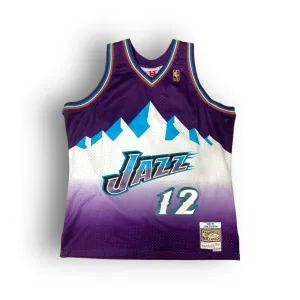 John Stockton 1996-1997 Utah Jazz Away Mitchell & Ness Swingman Jersey - Purple