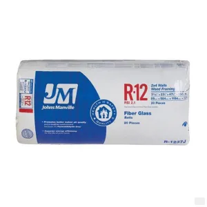 Johns Manville Fiberglass Insulation R-12 23" x 47" x 3.5"; 150.1 sq.ft