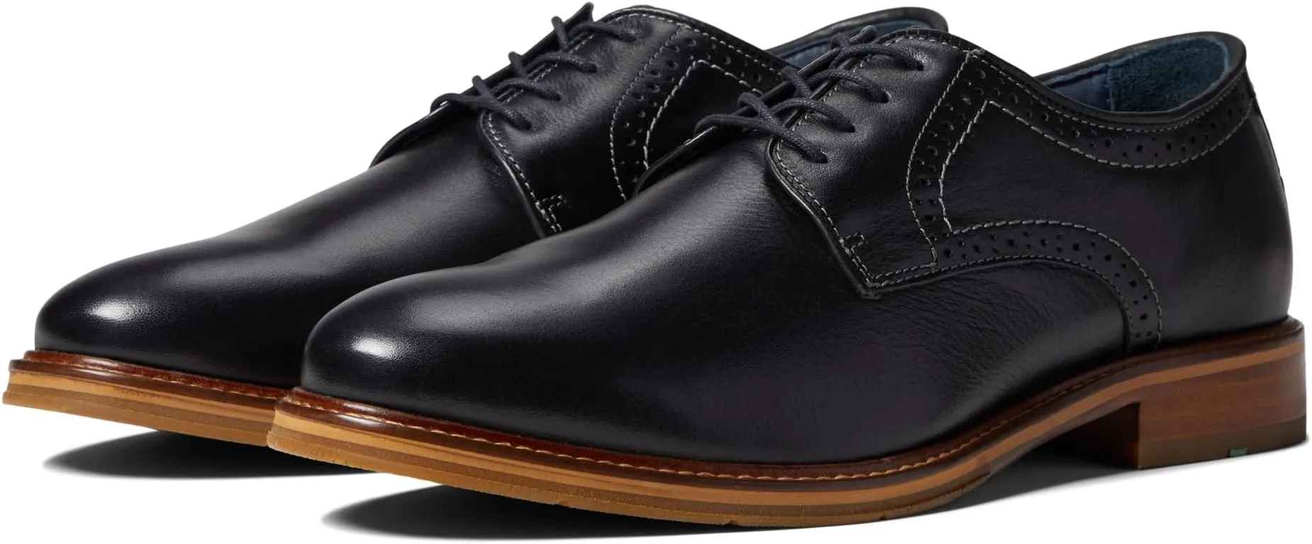 Johnston & Murphy XC Flex Raleigh Plain Toe Oxfords in Black Full Grain