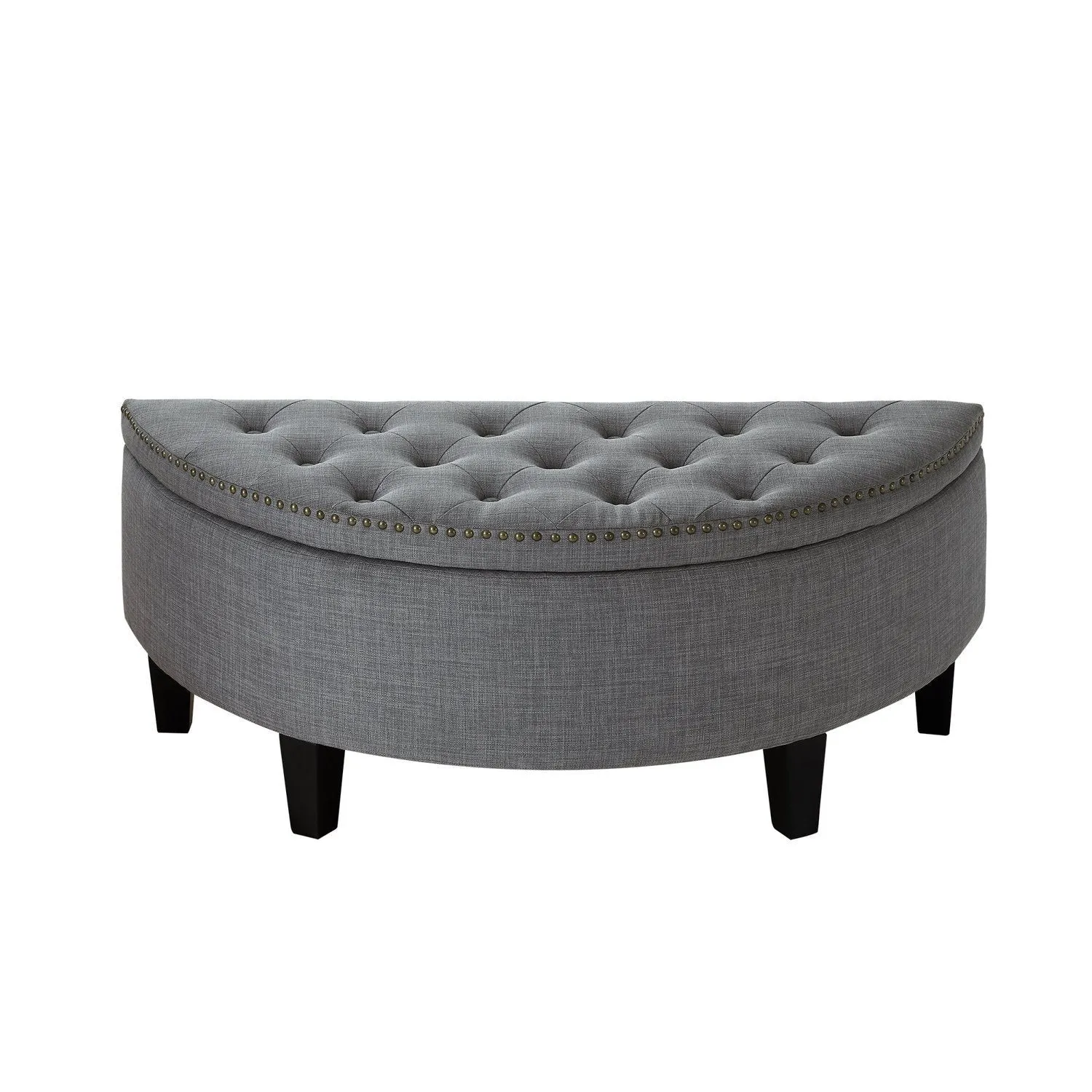 Jolie Half-Moon Linen Storage Ottoman