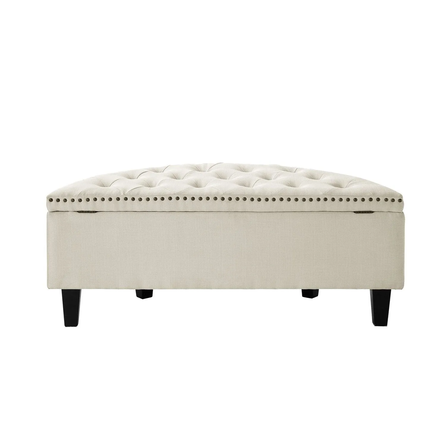 Jolie Half-Moon Linen Storage Ottoman