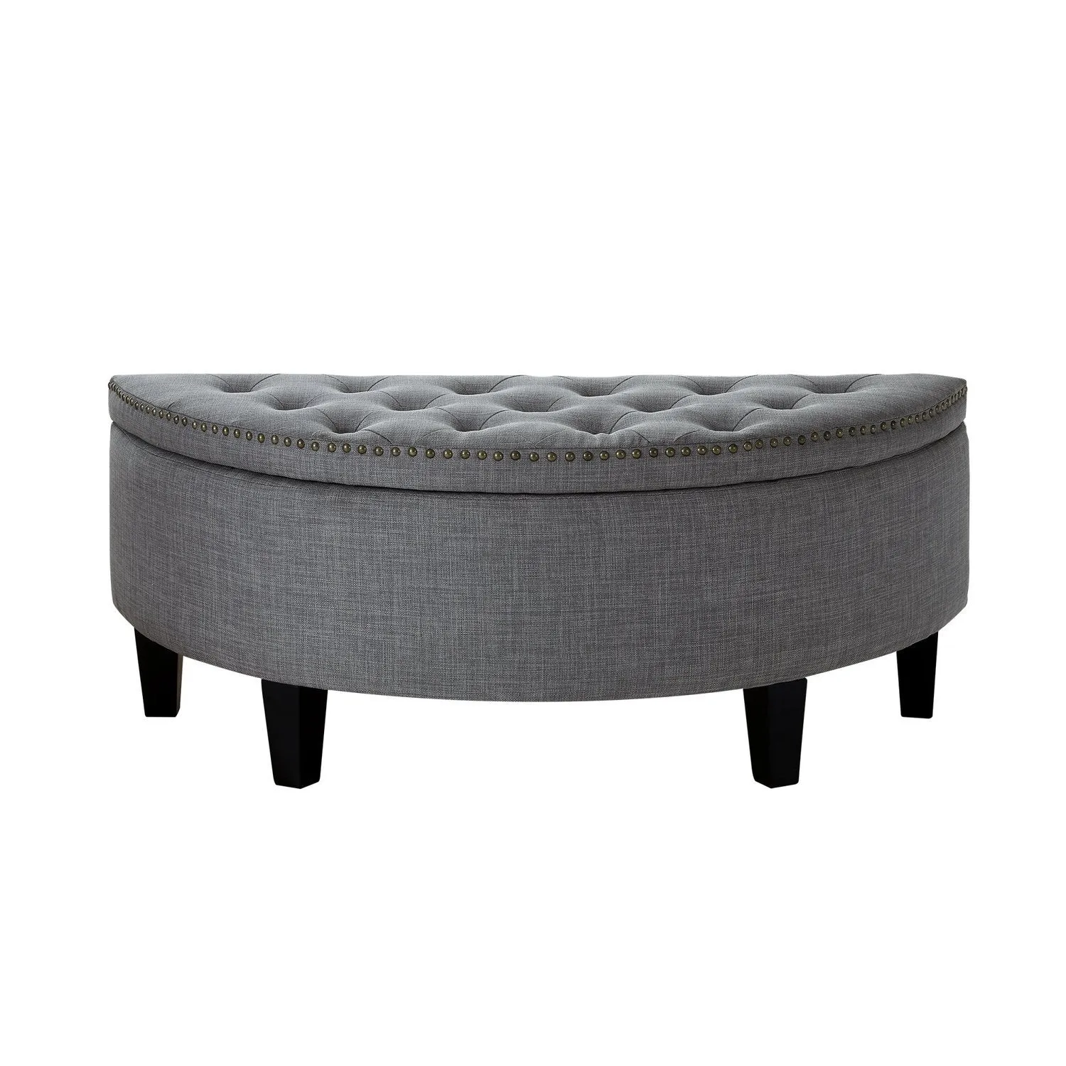 Jolie Half-Moon Linen Storage Ottoman