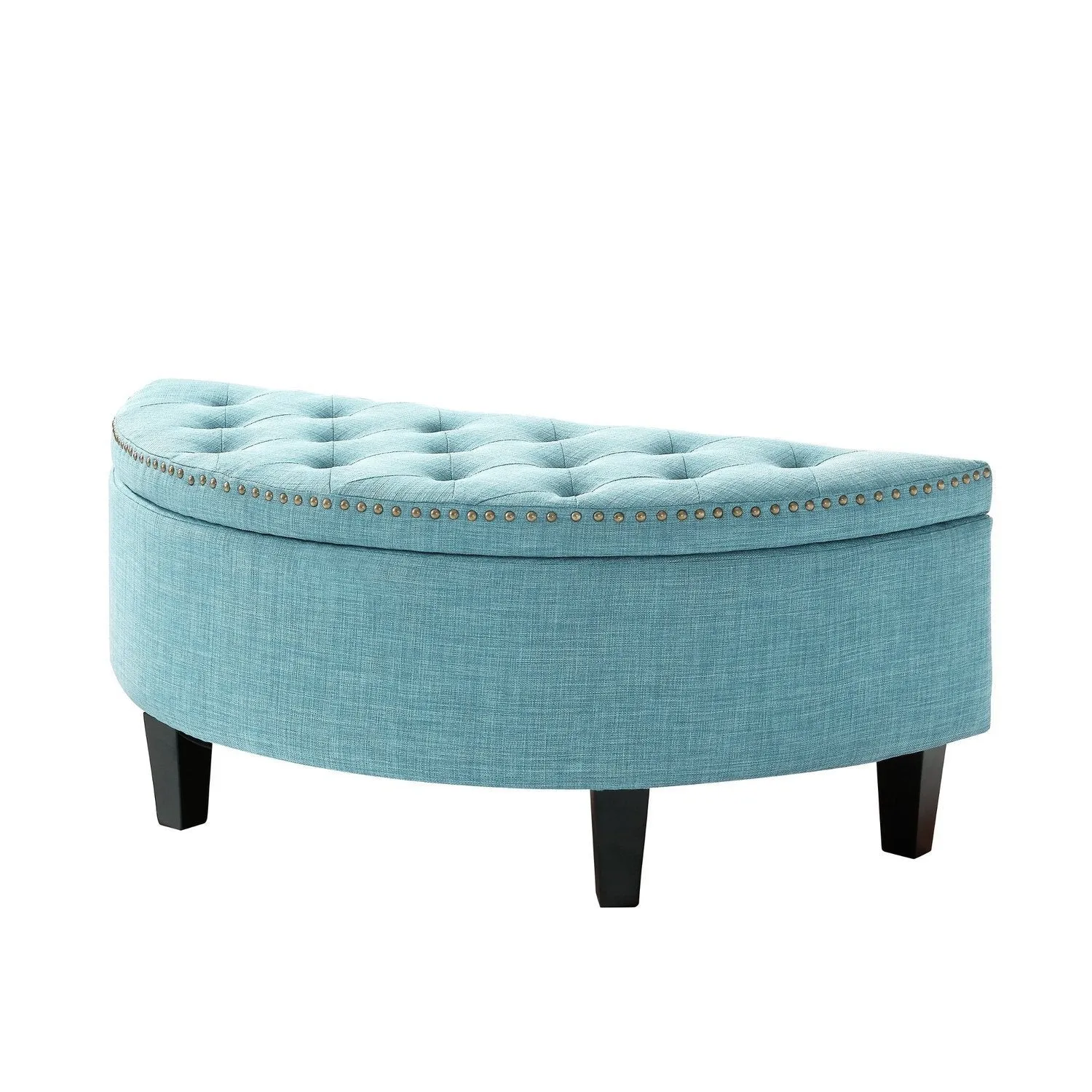 Jolie Half-Moon Linen Storage Ottoman