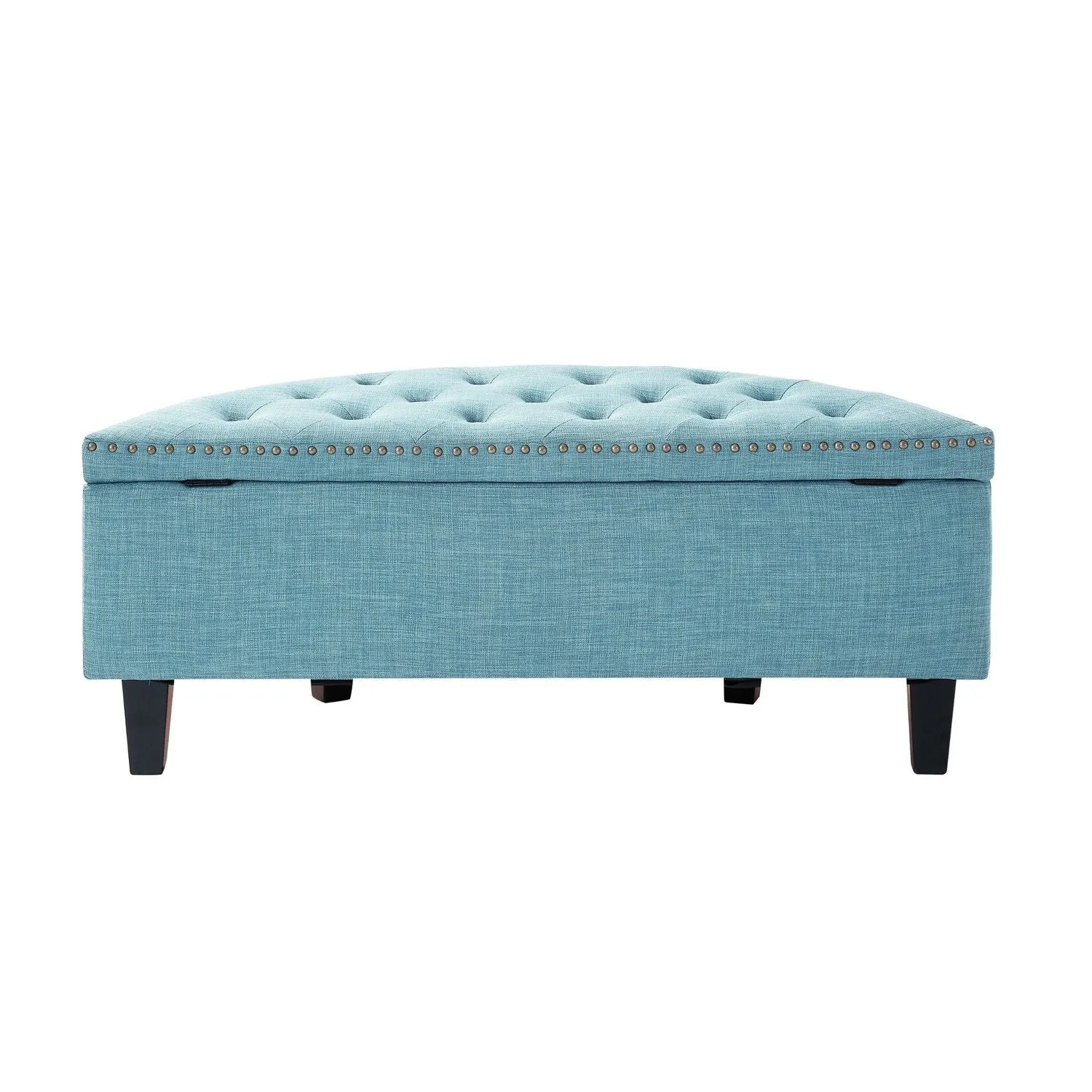 Jolie Half-Moon Linen Storage Ottoman