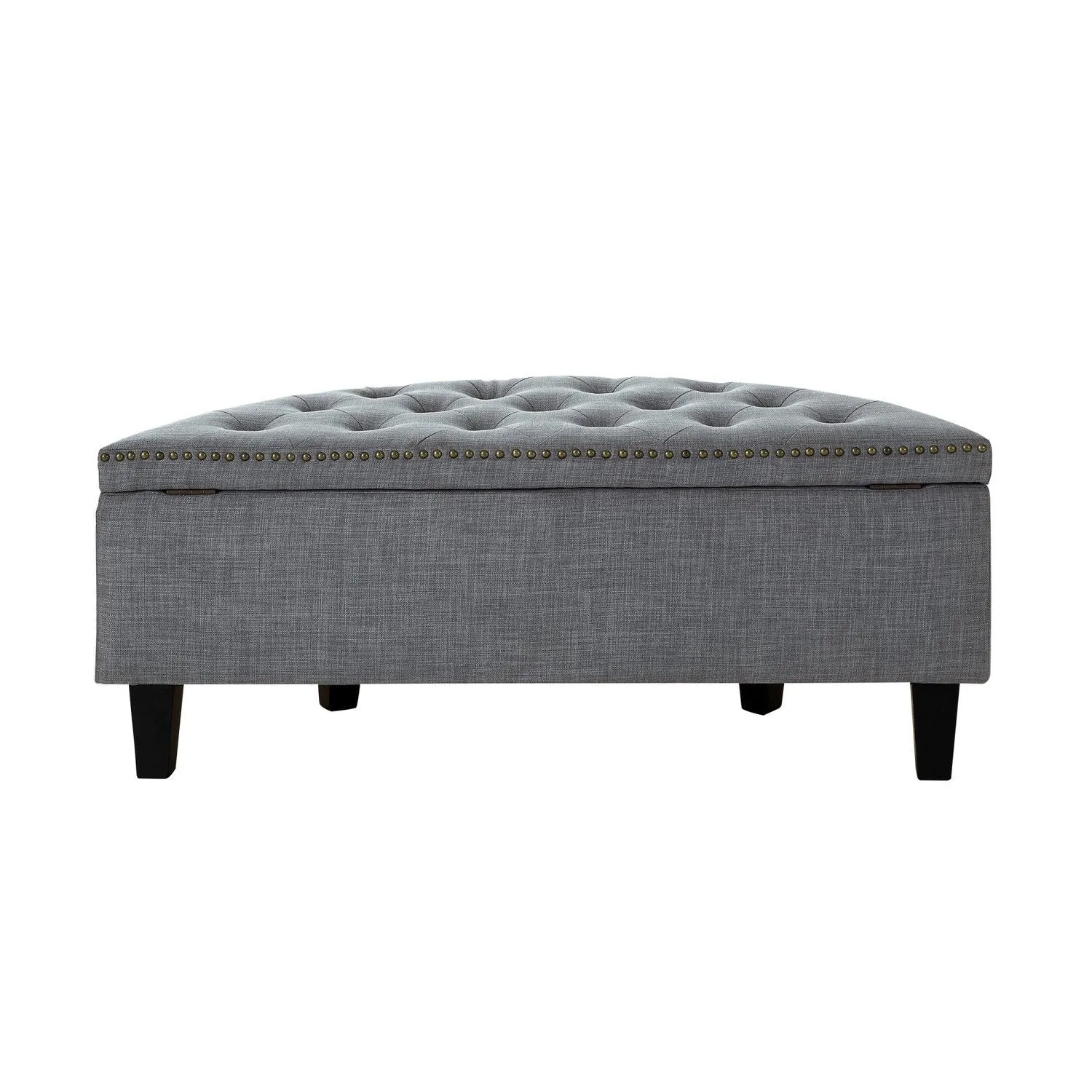 Jolie Half-Moon Linen Storage Ottoman