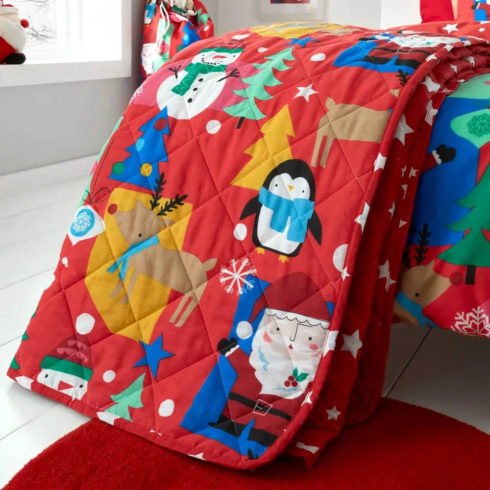 Jolly Christmas Quilted Throw