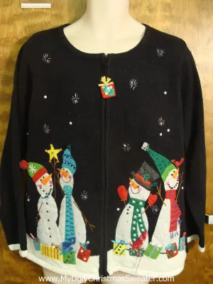 Jolly Colorful Snowmen Ugly Xmas Sweater