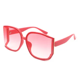 Jolt - Oversized Butterfly Square Curved Lens Sunglasses