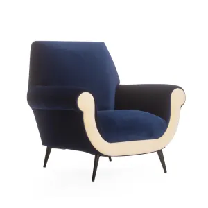 Jonathan Adler Marcello Lounge Chair – Canterbury Navy and Natural