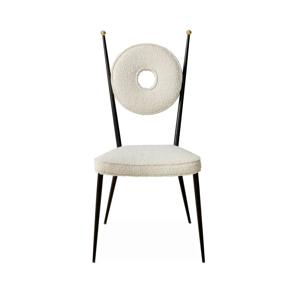 Jonathan Adler Rondo Dining Chair – Oatmeal Bouclé