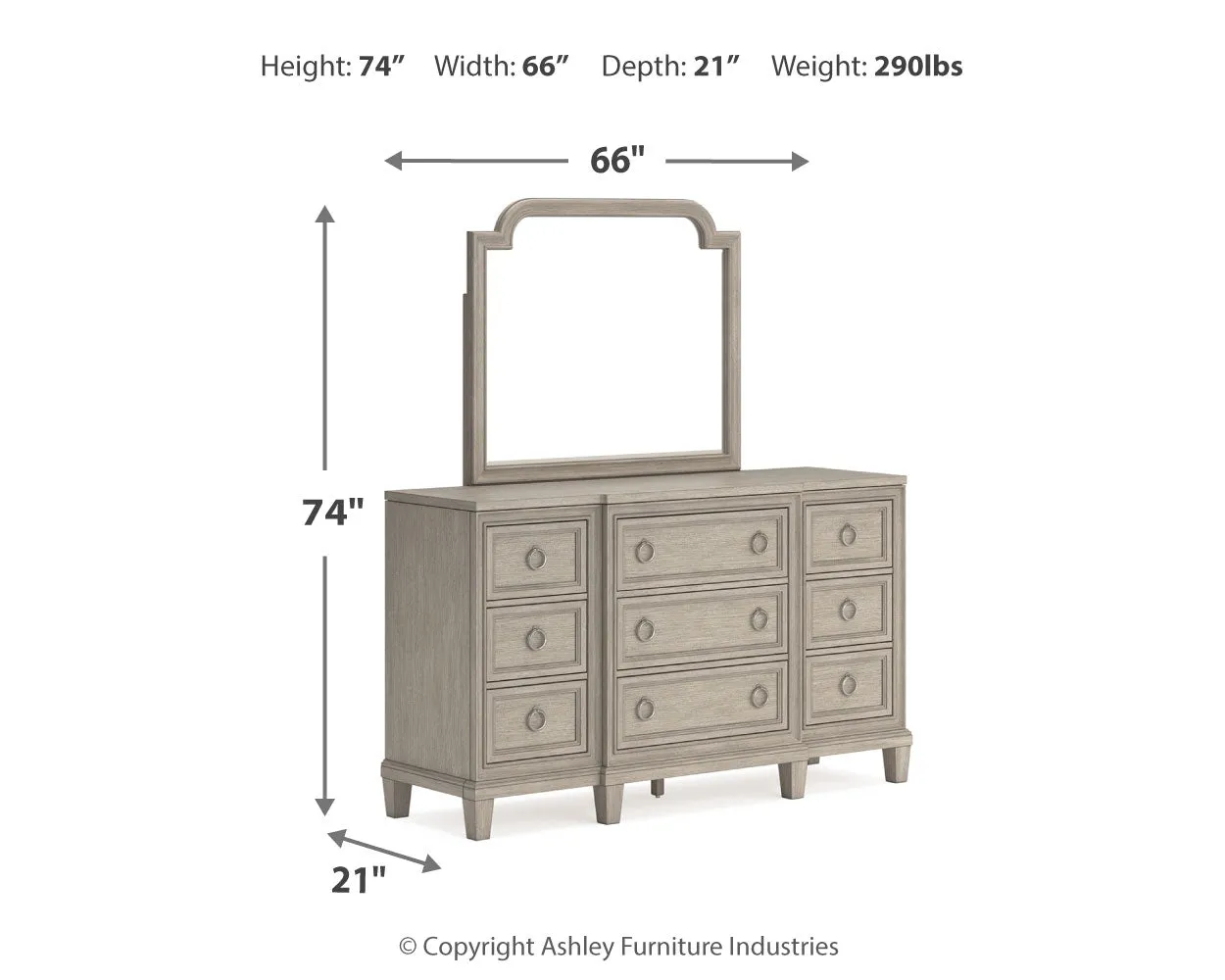 Jorlaina Dresser and Mirror