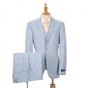 Joseph Michael Slim Fit Sharkskin Vested Suit, Sky