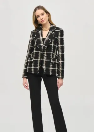 Joseph Ribkoff Boucle Check Blazer Black/Vanilla