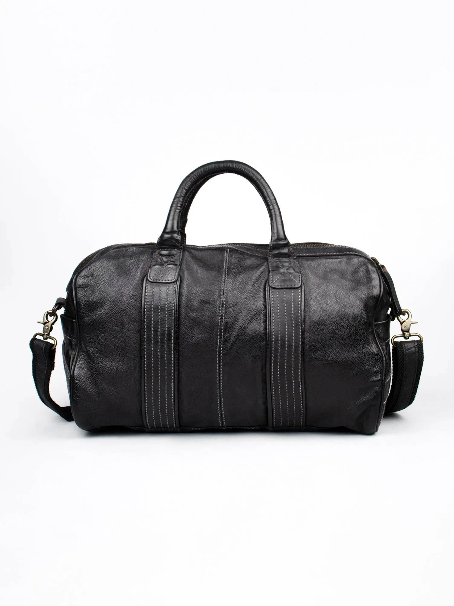 Joseph: Washed Travel Weekender Bag In Veg Tan Leather