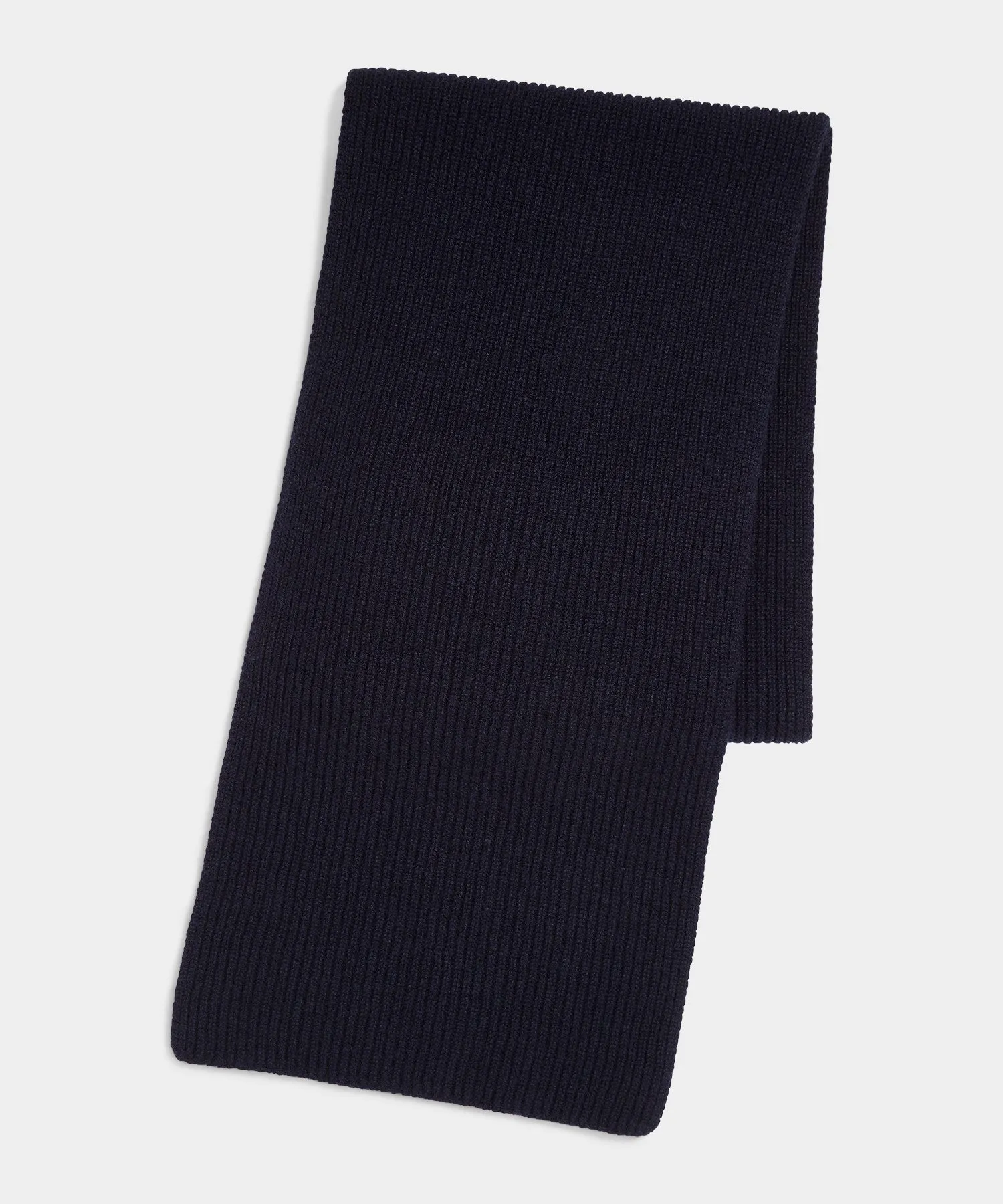 Joshua Ellis Rib Knit Cashmere Scarf in Midnight Navy