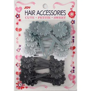 Joy Hair Barrettes Asst Gray Daisy