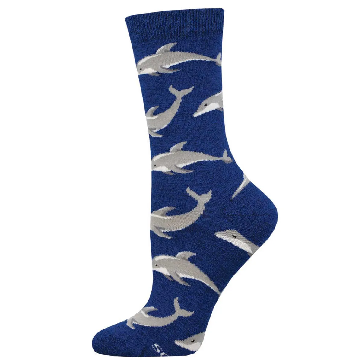 Joyous Dolphins (Blue) Bamboo Crew S/M