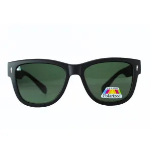 Jubleelens Large Wayfarer Matte Black - Green Polarized 2 Sunglasses: Make a Statement with These Timeless and Stylish Shades