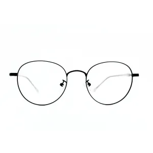 Jubleelens Metal Square5872 Round Matt Black Trans White Black Rod Eyeglasses A Frame for Every Face Shape