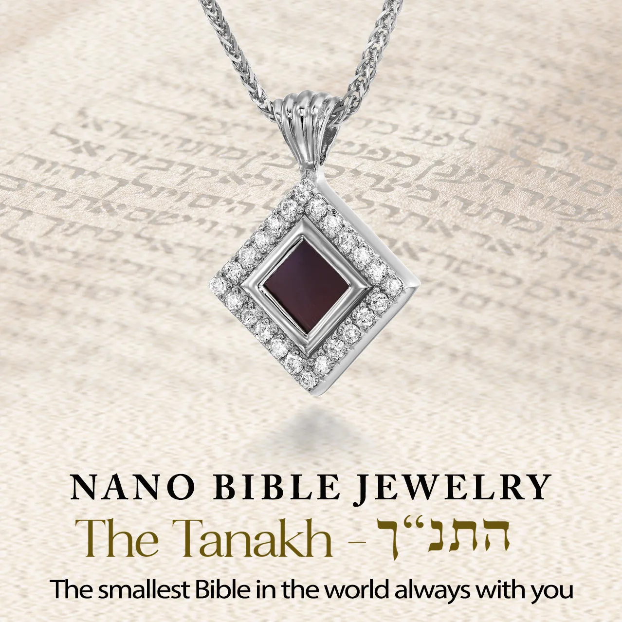 Judaic Essence Nano Bible Necklace - Hebrew Tanakh Edition