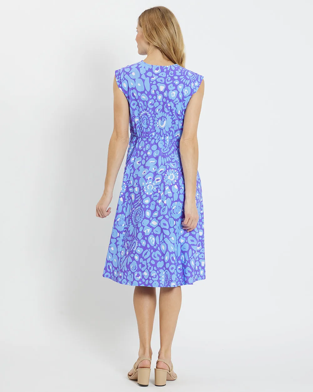 Jude Connally Tess Midi Dress - Whimsical Cheetah Iris