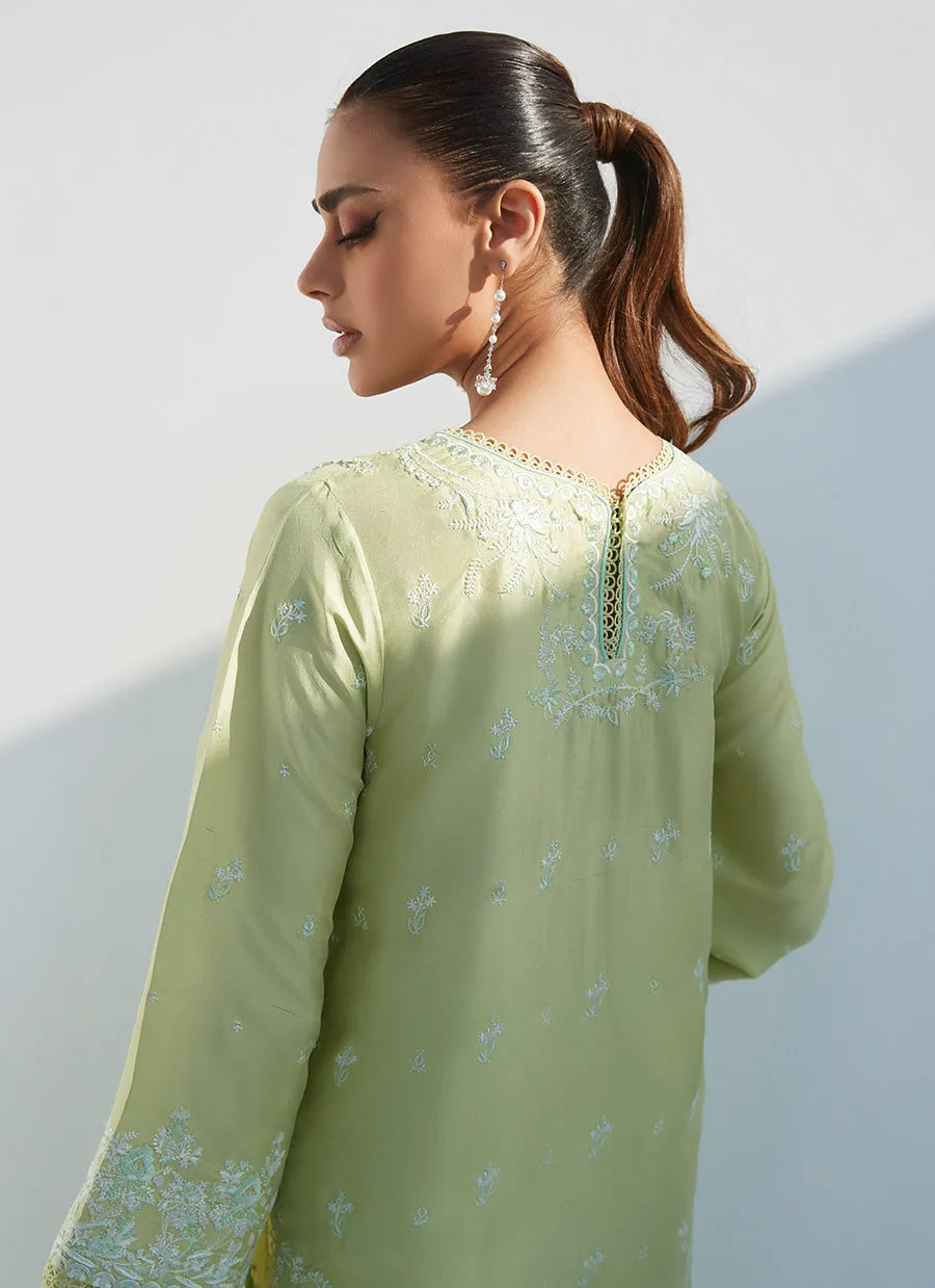 Judie Apple Green Shirt And Dupatta