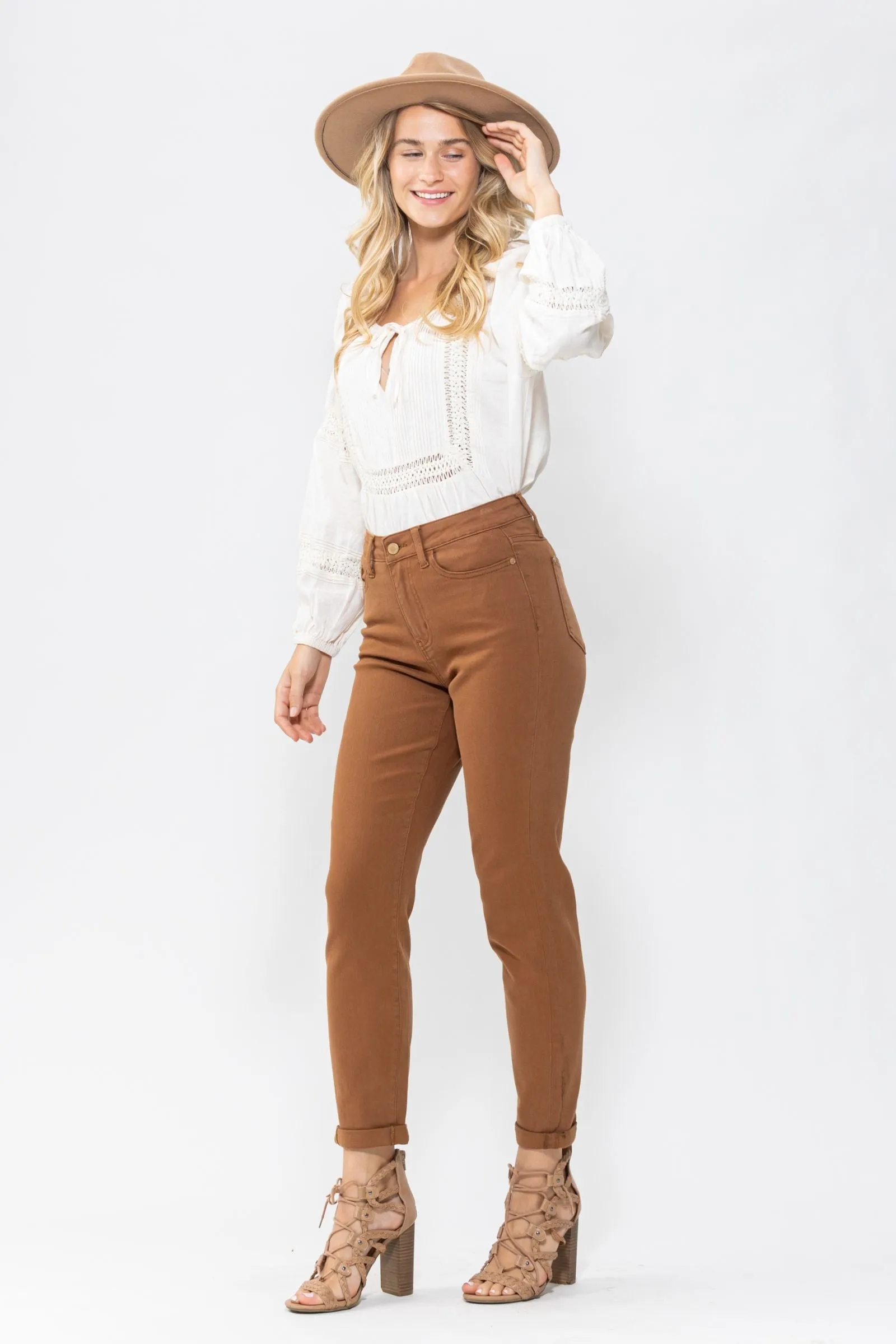 Judy Blue High Waist Brown Slim Denim 88105