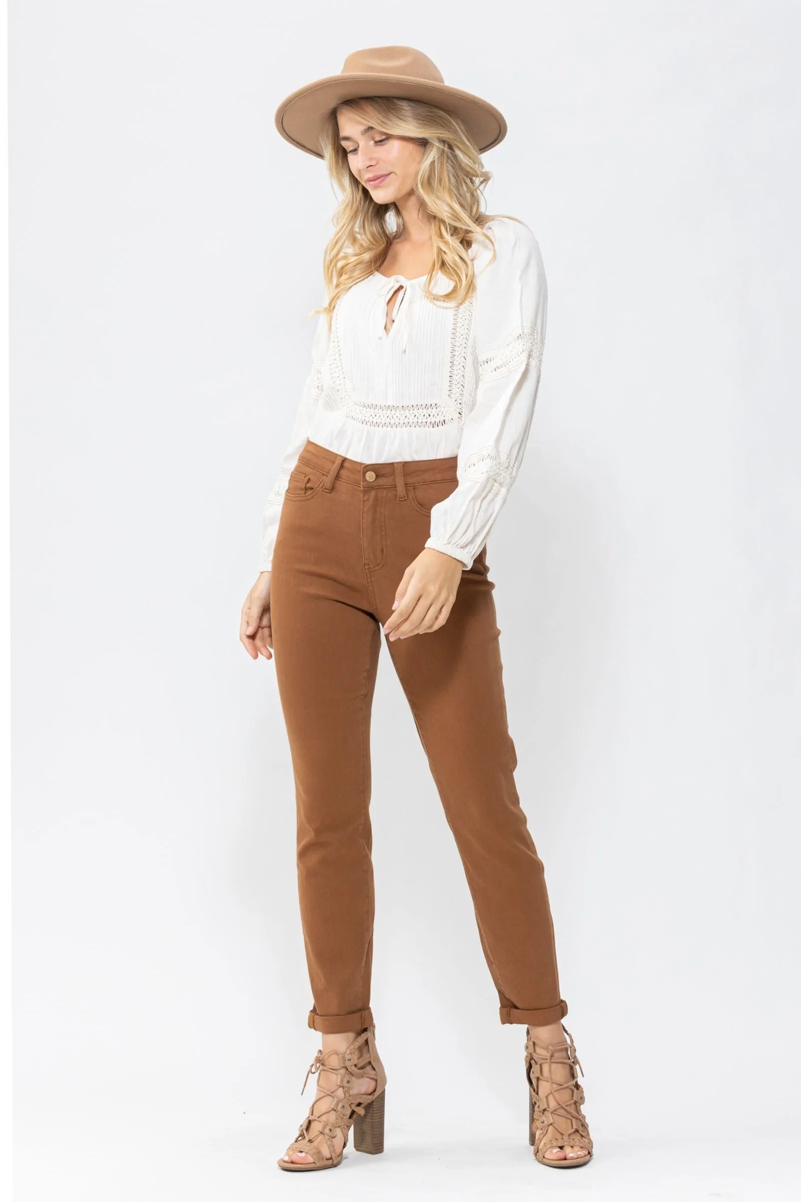 Judy Blue High Waist Brown Slim Denim 88105