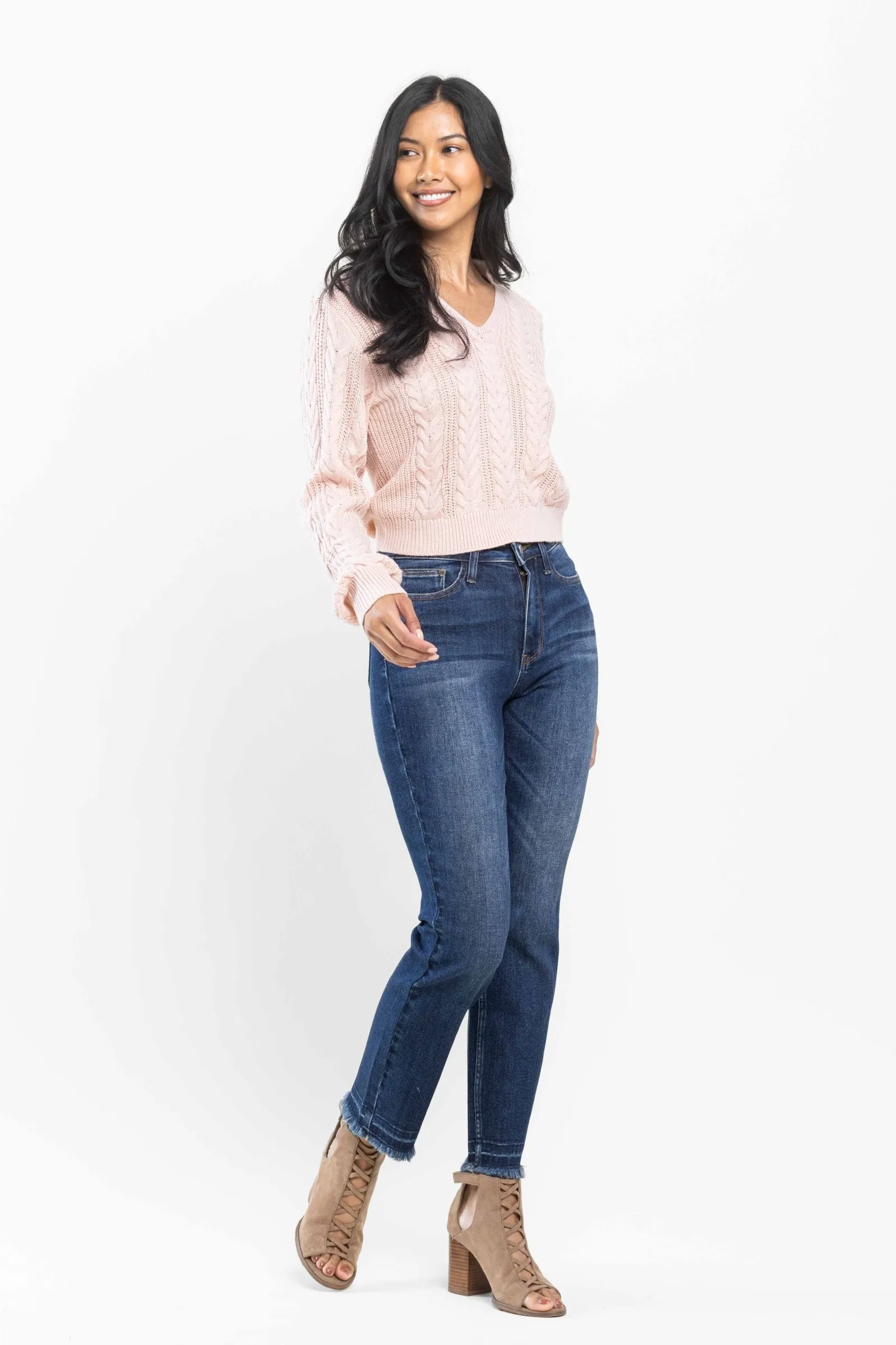 Judy Blue High Waist Release Hem Slim Fit Denim 88704